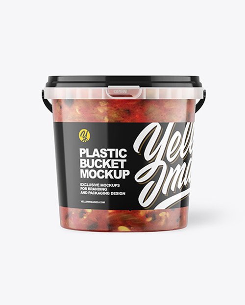 Plastic Bucket with Sauce Mockup 66407
