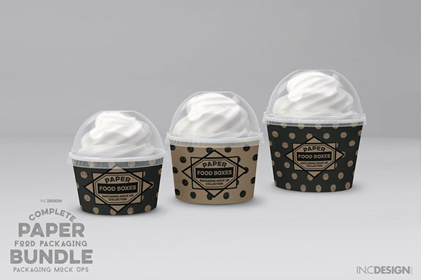 Ice Cream Cups Packaging Mockup