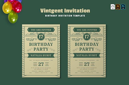 Vintgent | Birthday Invitation