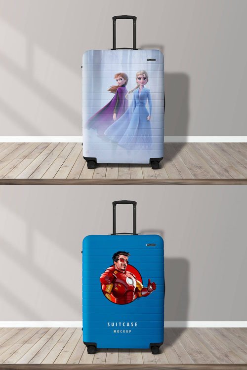 Travel Luggage Suitcase PSD Mockup