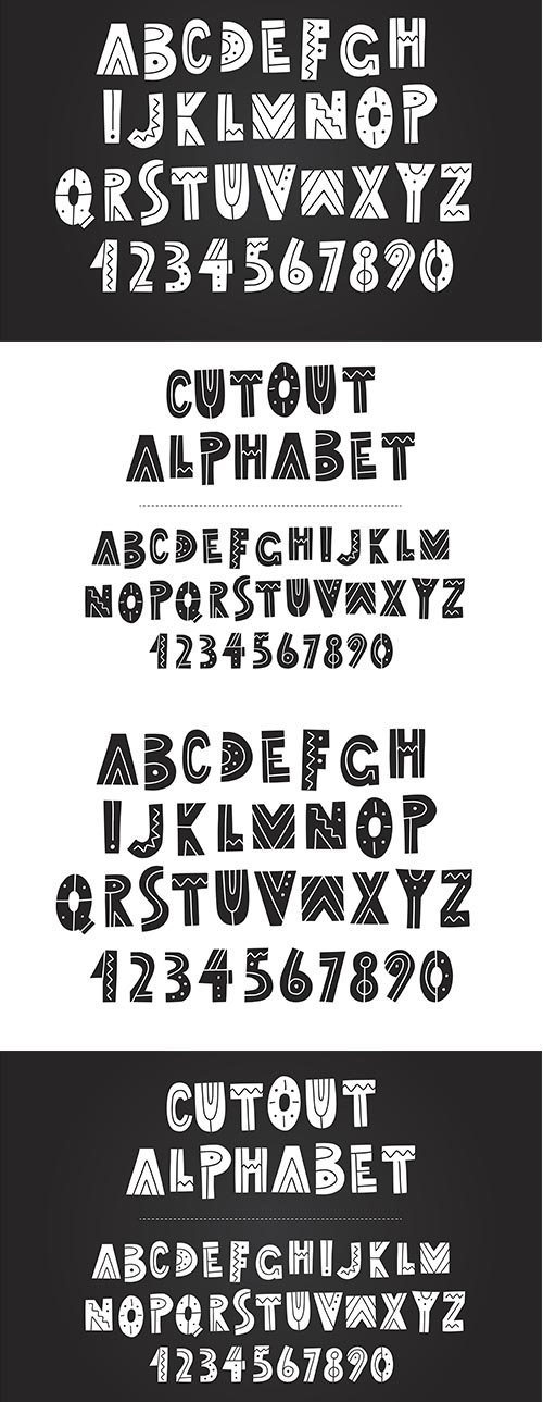 Hand-drawn alphabet letters and numbers