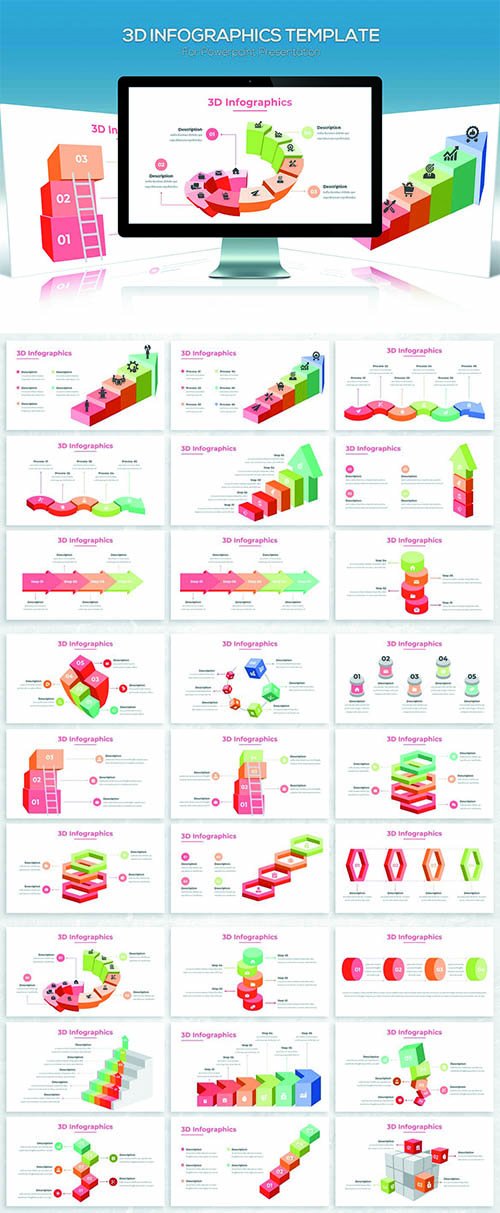 3D Infographics For Powerpoint Presentation