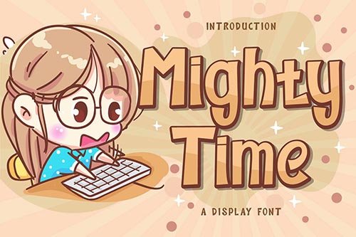 Mighty Time Display Font