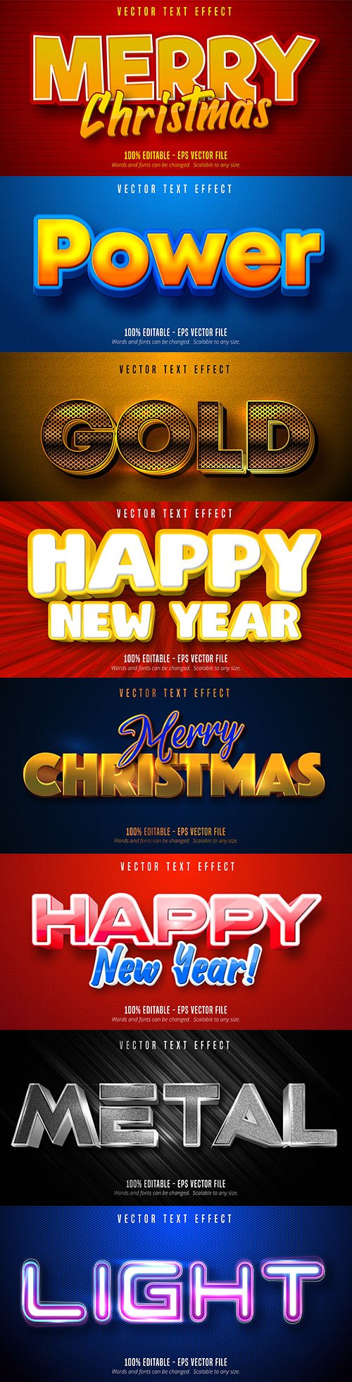 Merry Christmas editable font effect text collection illustration design 2