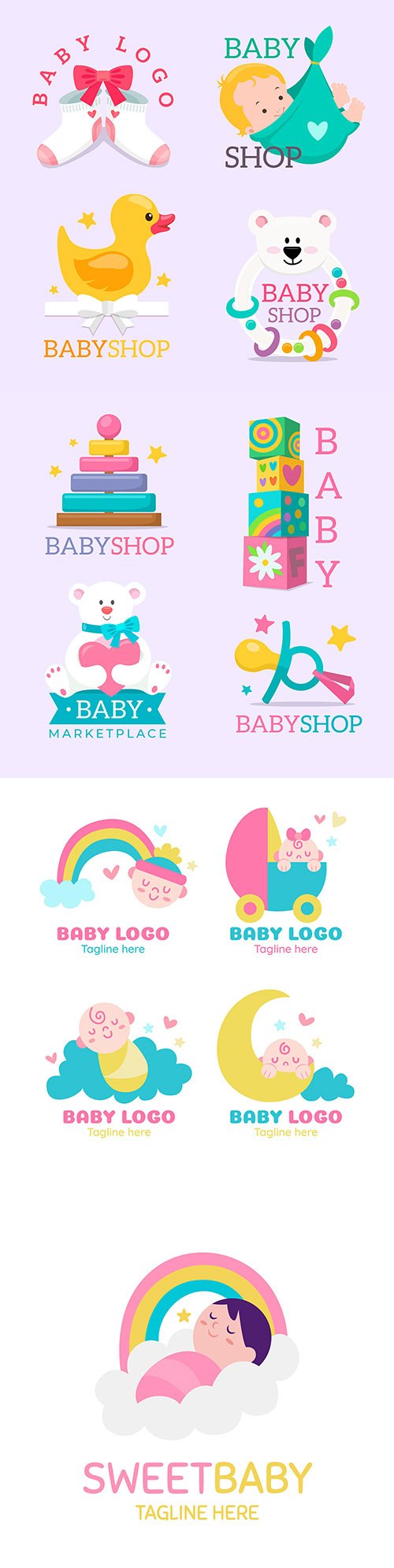 Baby logo collection template