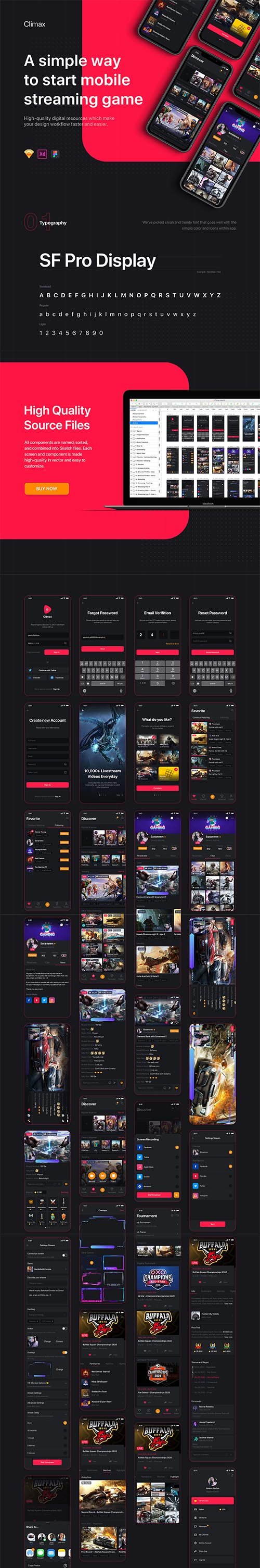 Climax - Live Game Streaming UI Kit