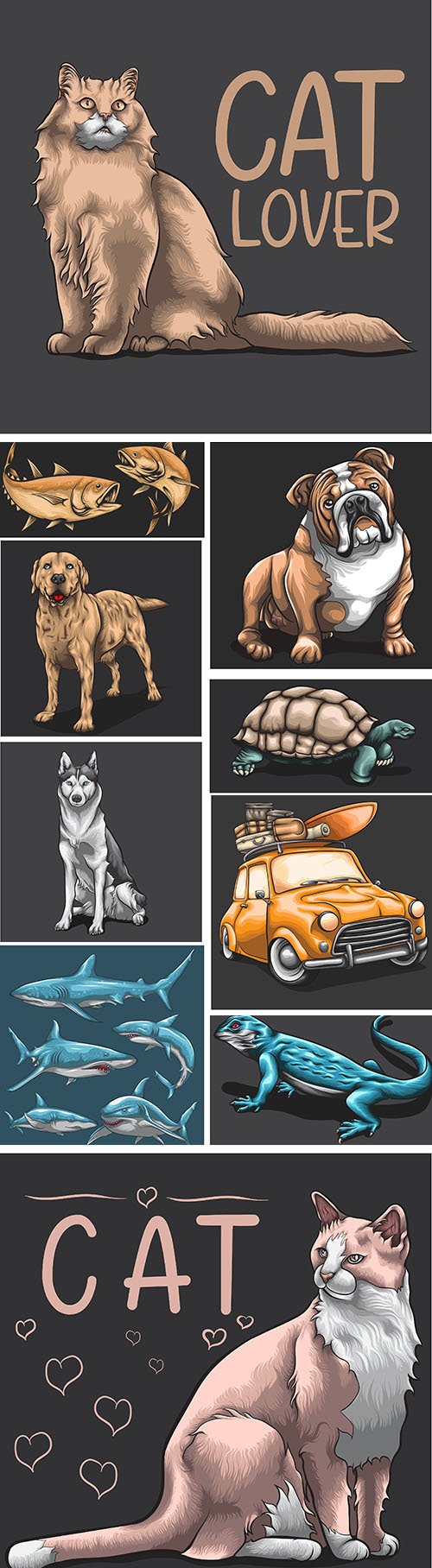 Animals concept cartoon design