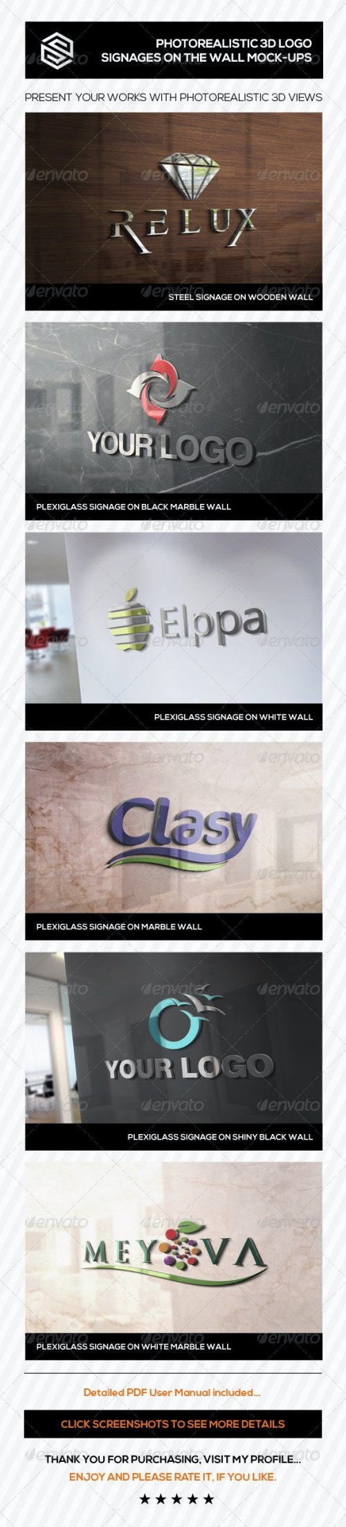 Photorealistic 3D Logo Signage Mock-Ups