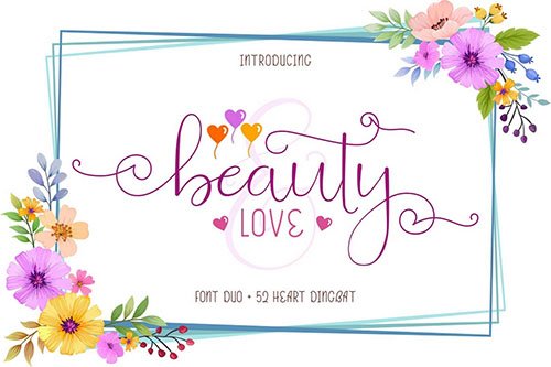 Beauty and Love - Font Duo + Extra