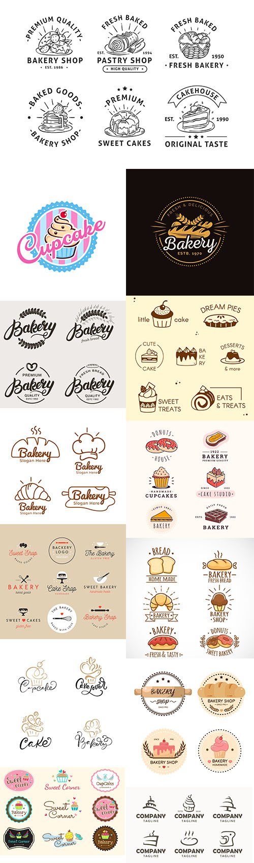 Bakery cake logo template collection vol 3