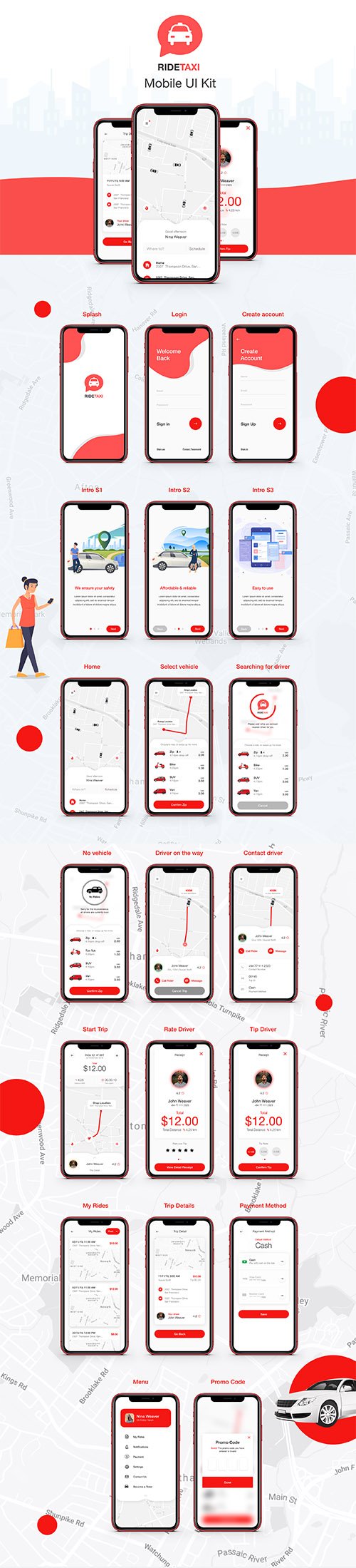 Ride Taxi App UI Kit