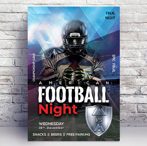 American Football Night Flyer PSD Template