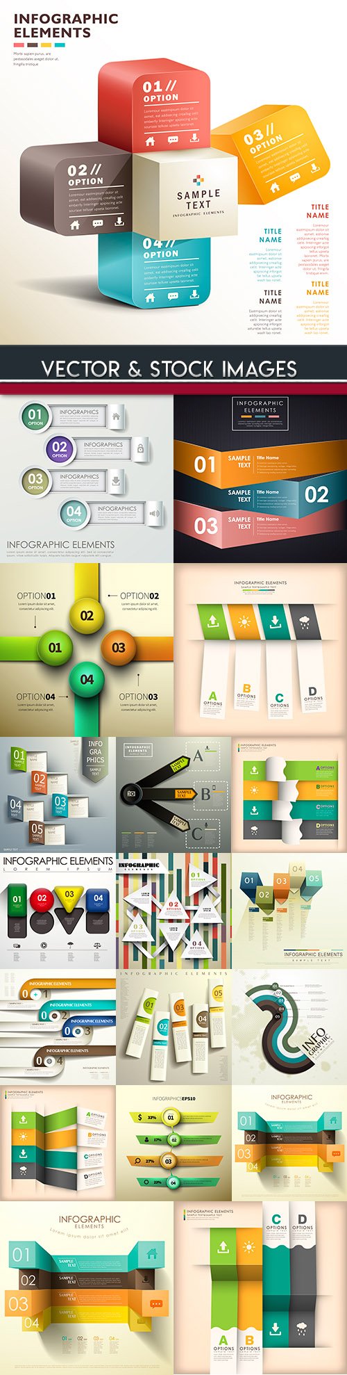 Business infographics options elements collection 107