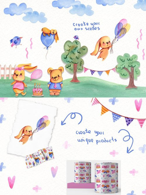 Party Time Watercolor Collection 3884530