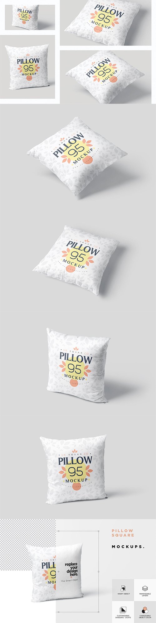 Pillow Mockup Set - Square PSD