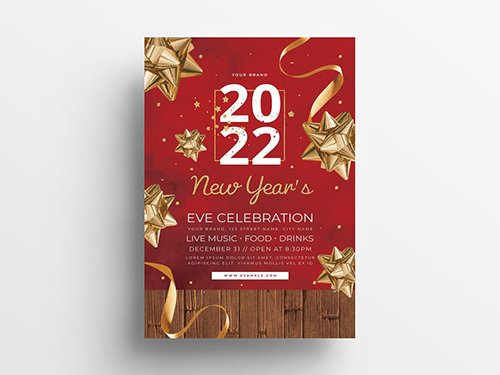 Red New Year's Eve Flyer Layout