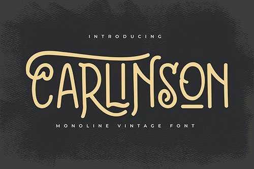 Carlinson | Monoline Vintage Font