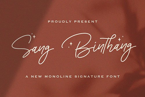 Sang Binthang - Monoline Script Font