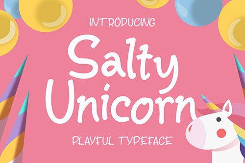 Salty Unicorn Playful Typeface