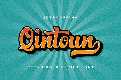 Qintoun - Retro Bold Script Font