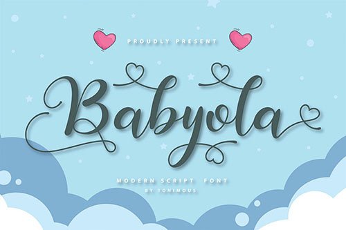 Babyola Modern script font