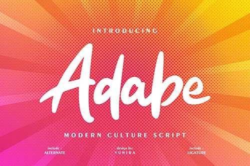 Adabe | Modern Culture Script Font