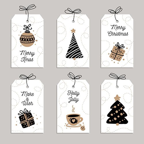 Hand-drawn christmas sale tag collection