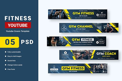 Fitness Channel Youtube Banner Template