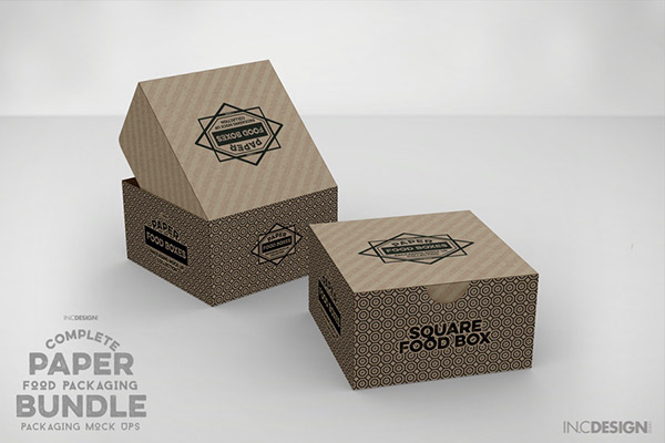 Square Food Box Mockup
