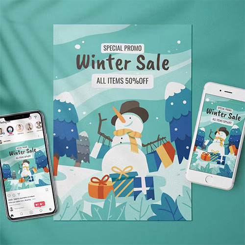 Winter Sale Promotion - Flyer Media Kit B26VNCV