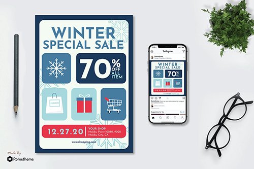 Winter Sale - Flyer & Instagram Post vol.02 XEDE7UV