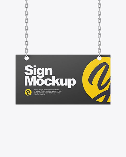 Sign w/ Chain Mockup 58793