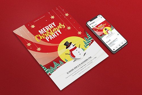 Merry Christmas Party Flyer & Banner Design