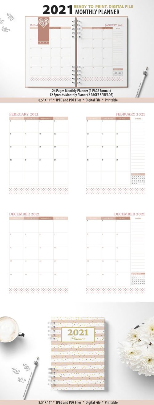 2021 Monthly Planner Printable Templates