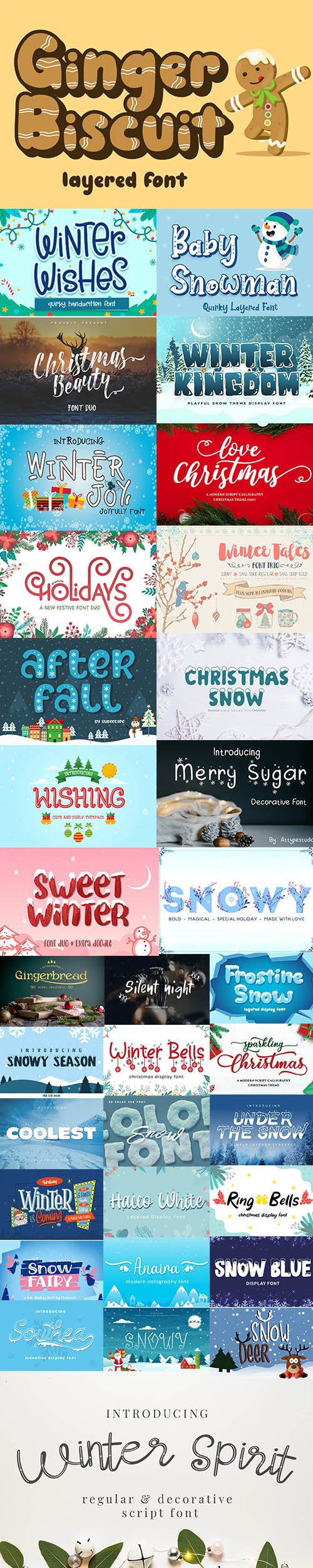 Super Pack 2020 with Christmas Winter Fonts