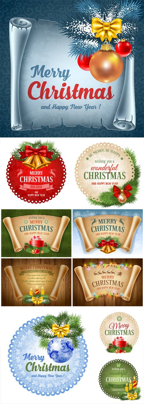 New Year and Christmas illustrations in vector №39