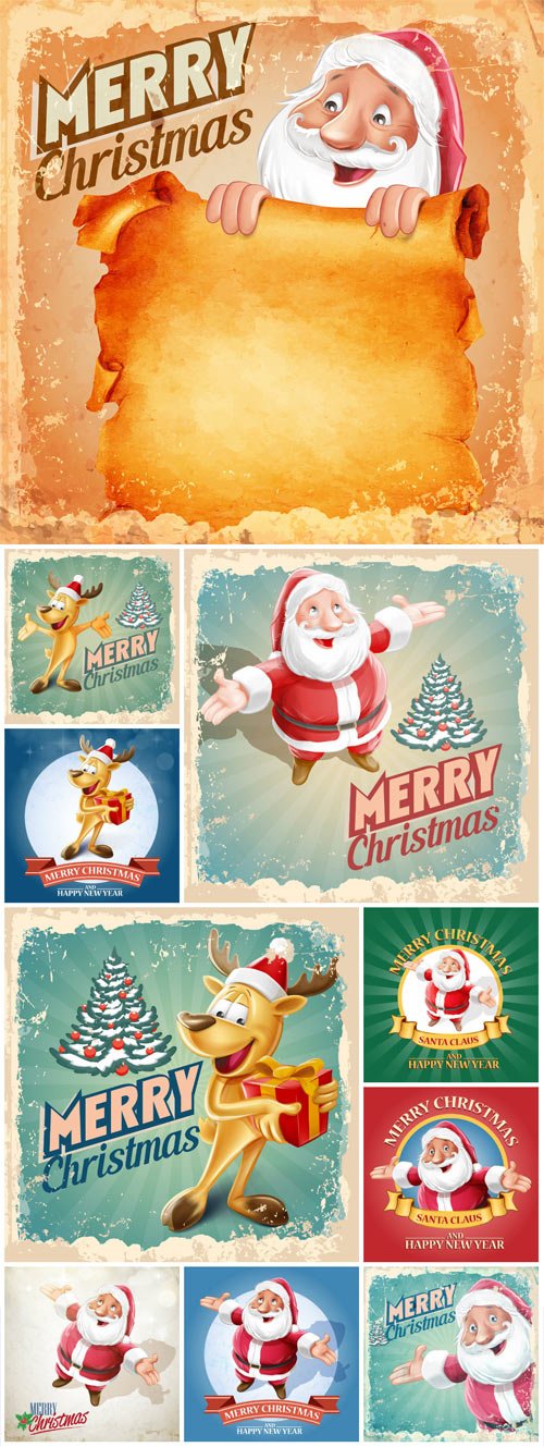 New Year and Christmas illustrations in vector №32