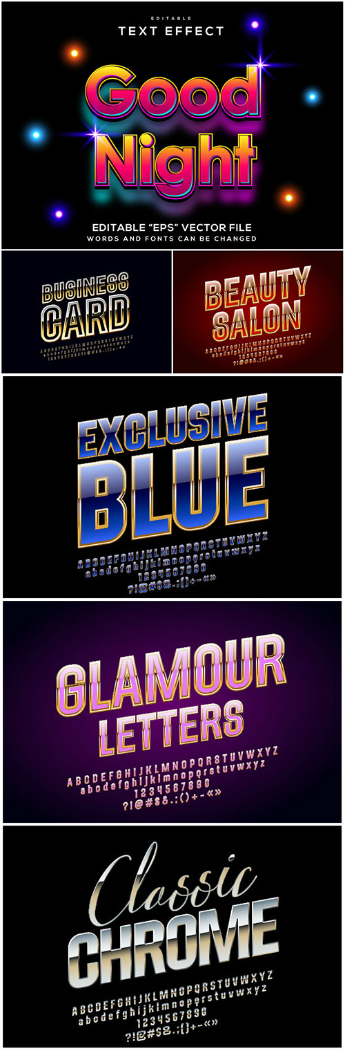 3d editable text style effect vector vol 137