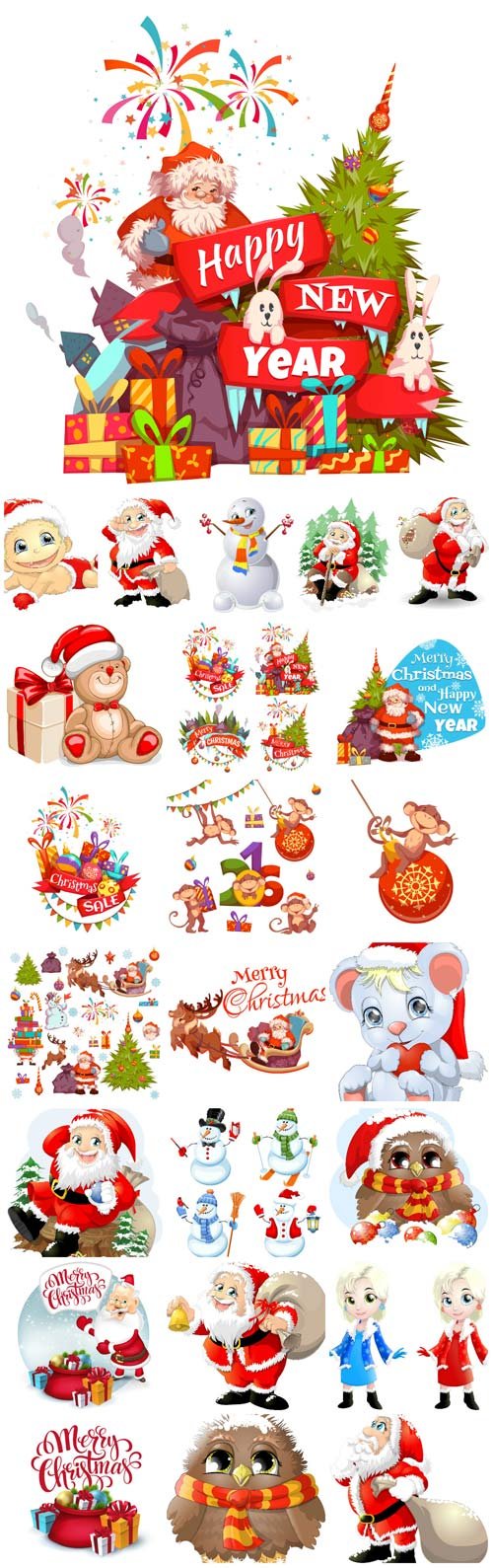New Year and Christmas illustrations in vector №42