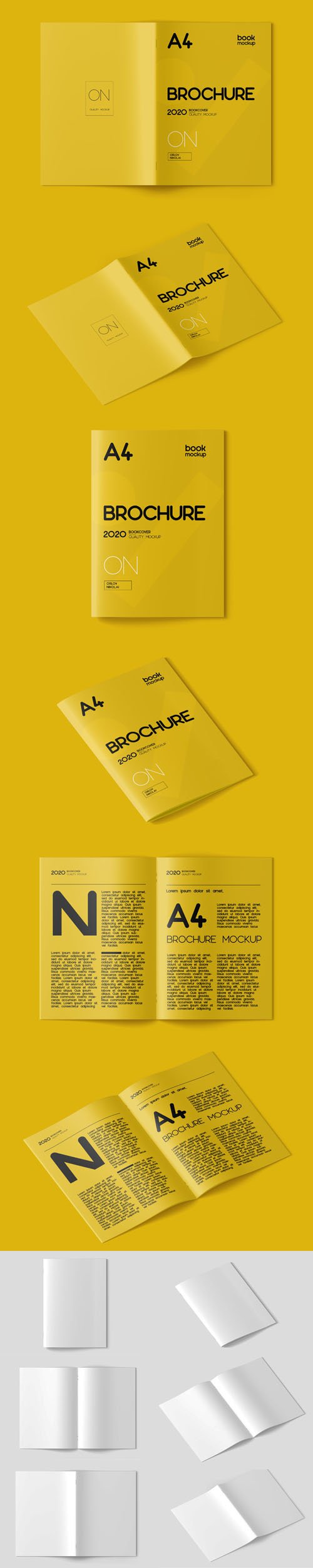 A4 Brochure PSD Mockup
