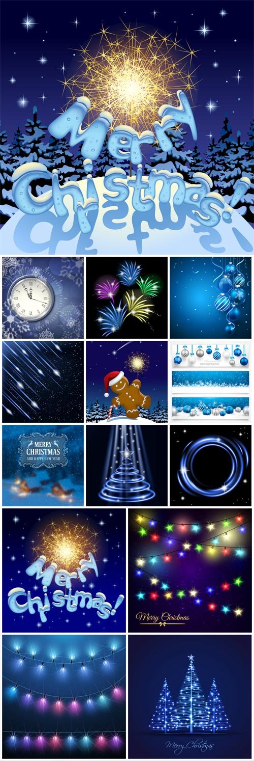 New Year and Christmas illustrations in vector №33