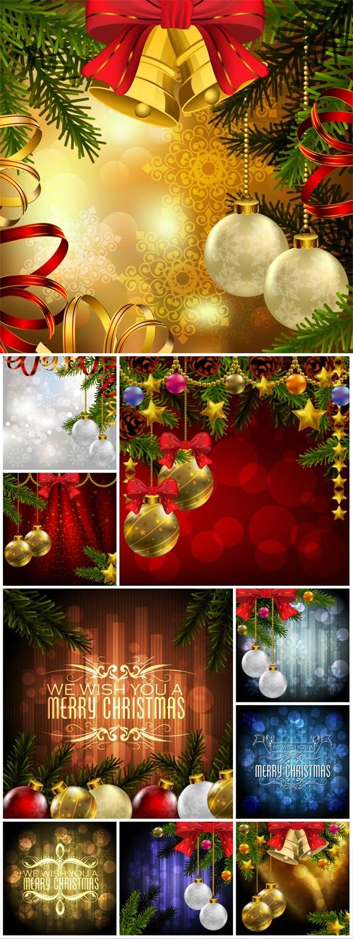 New Year and Christmas illustrations in vector №27