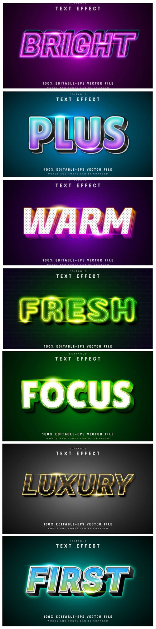 3d editable text style effect vector vol 146