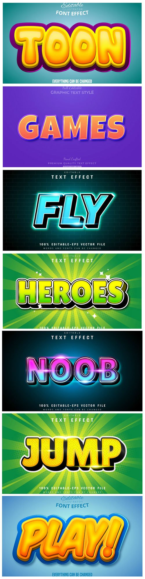 3d editable text style effect vector vol 154