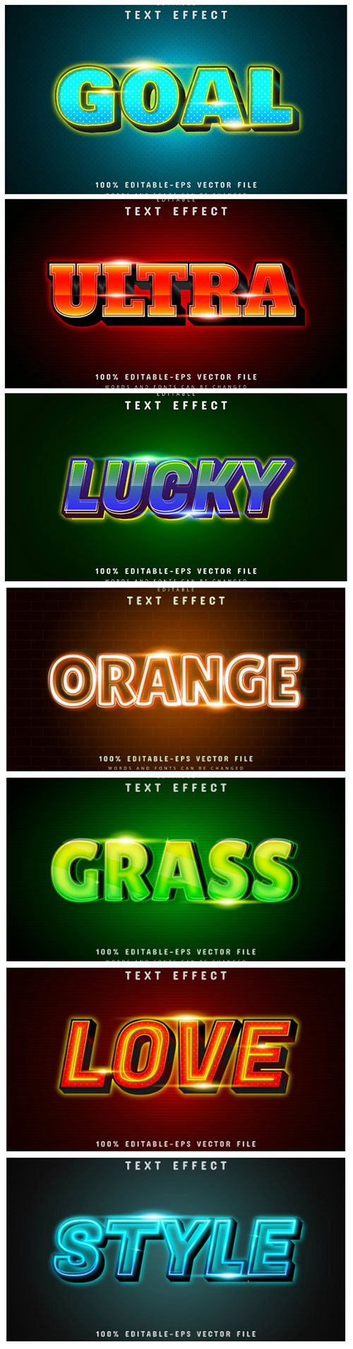 3d editable text style effect vector vol 140