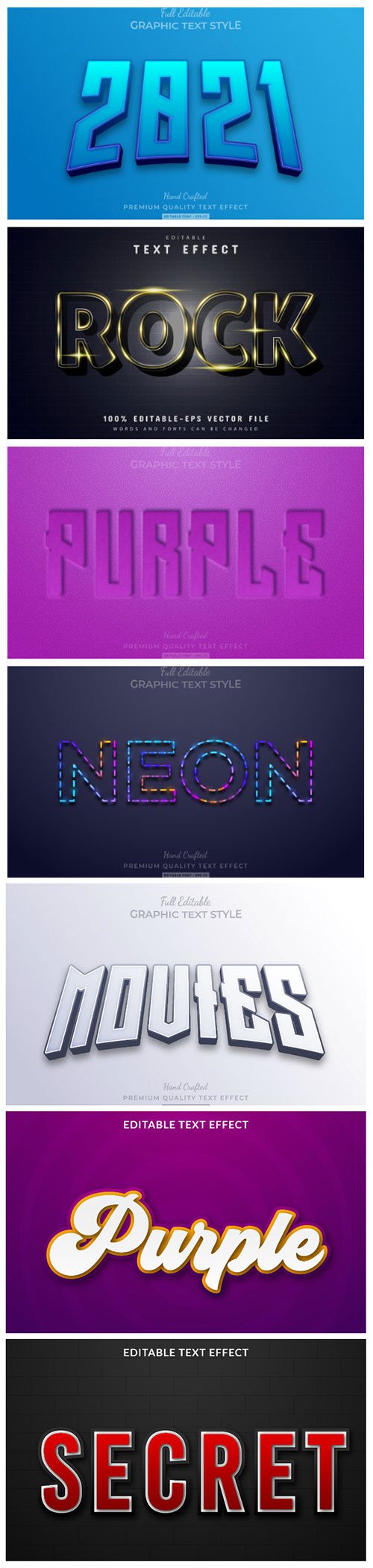 3d editable text style effect vector vol 149