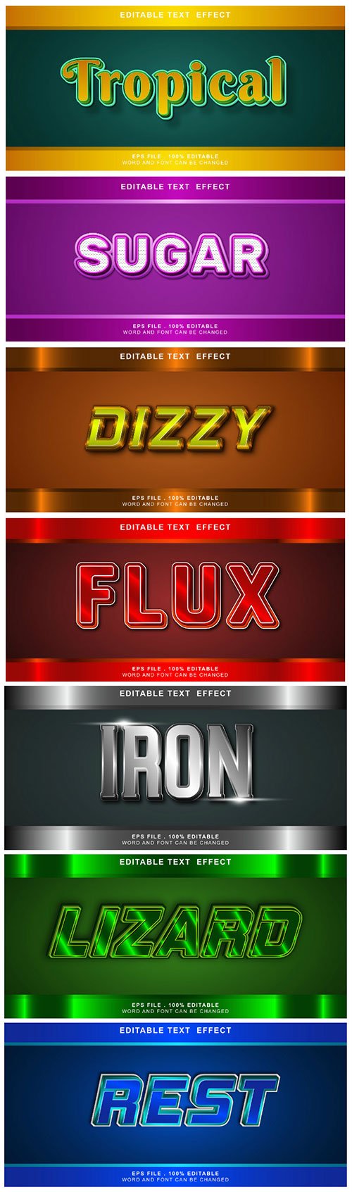 3d editable text style effect vector vol 141