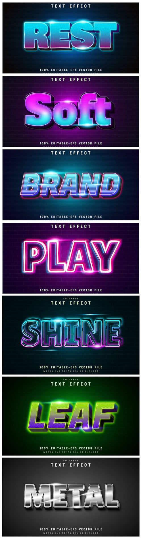 3d editable text style effect vector vol 148