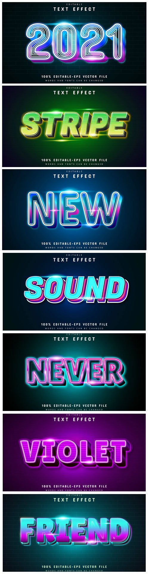 3d editable text style effect vector vol 156