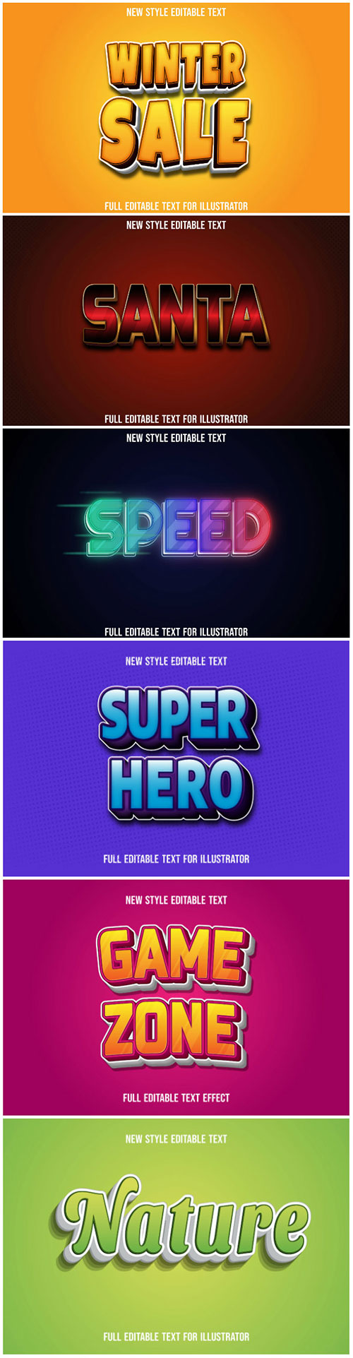 3d editable text style effect vector vol 195